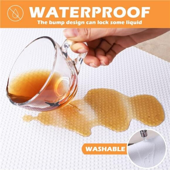 White Shelf Liner Waterproof Drawer Cabinet Liner 17.7 x 96 Inch Kitchen Mat - Picture 6 of 7